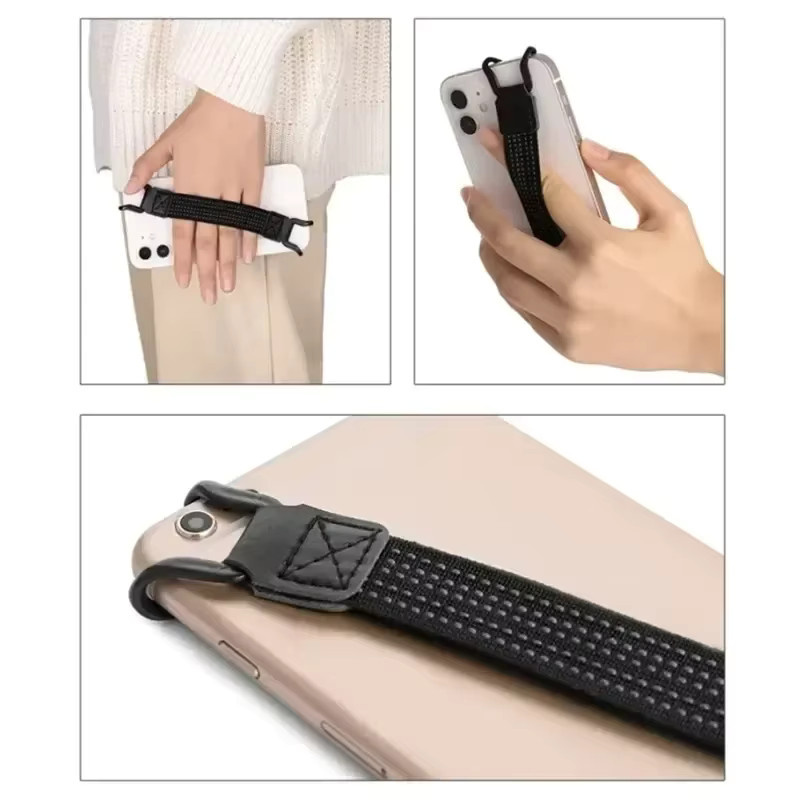Handy Halter mit Handgelenk Band in Schwarz für sicheres Einhandbedienen und Anti-Drop Schutz - Bild 3