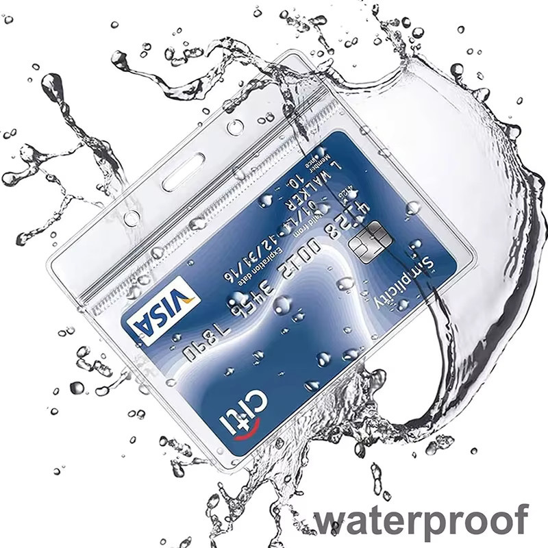 ZYF PVC Kartenhalter mit erweiterbarem Hängeseil, transparent, vertikale und horizontale Nutzung - Bild 2