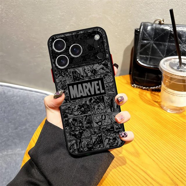 Handyhülle mit Marvel Helden Logo für Apple iPhone in Schwarz - Bild 1