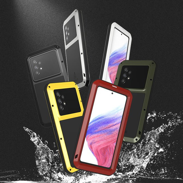 Love Mei Handyhülle für Samsung Galaxy A54 A53 A52 A51 A42 A34 A32 in Weiß, stoßfeste Silikon-Metallschutzhülle in Militärqualität - Bild 1