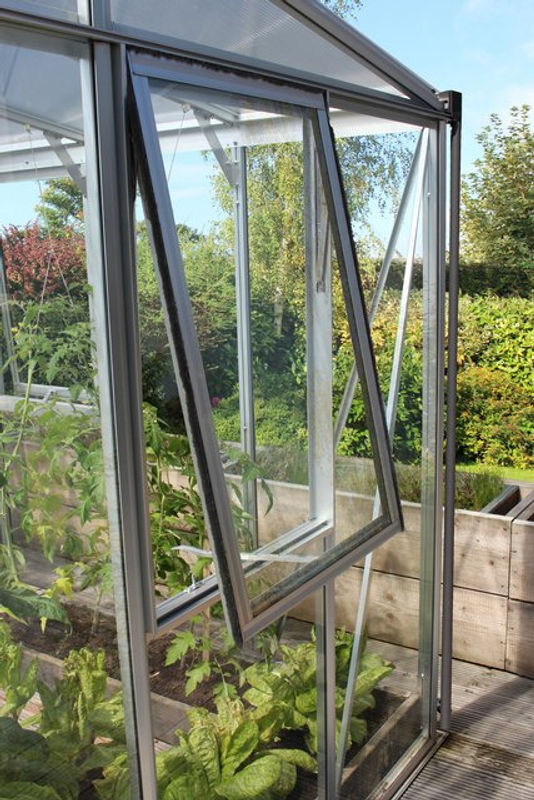 Vitavia Seitenfenster H für Gewächshäuser aus eloxiertem Aluminium mit 3 mm ESG-Glas, silberfarben, B: 55,4 cm, H: 87,6 cm - Bild 2