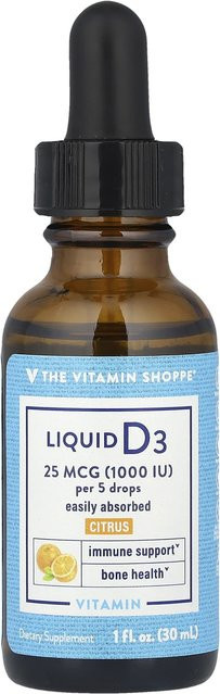 The Vitamin Shoppe Vitamin D3 Liquid, Citrus, 30 ml - Bild 1