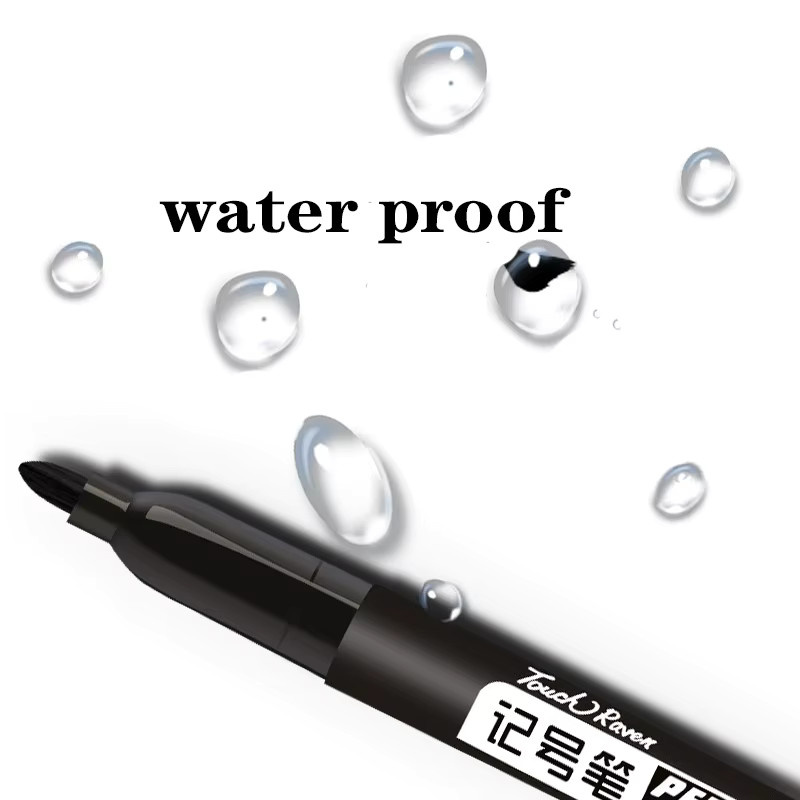 6er Set Permanent Marker mit feiner 1,5 mm Faserspitze in Schwarz, Blau und Rot, wasserfeste Tinte für Schule und Büro - Bild 4