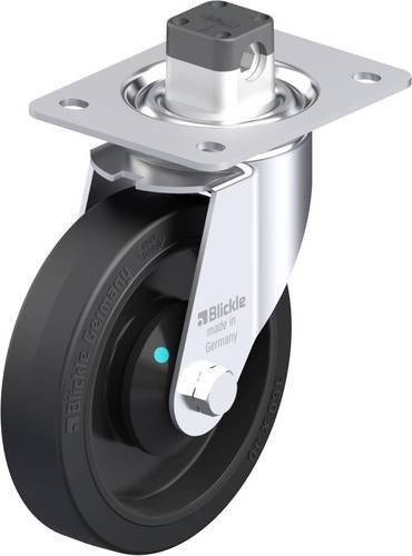 Blickle Stahlblech-Lenkrolle LE-POEV 161KAD-CS11 in Schwarz und Grau mit 160 mm Rad-Durchmesser und einer Tragfähigkeit von max. 300 kg - Bild 1