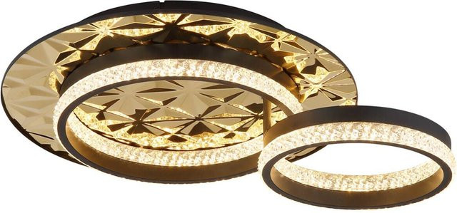 GLOBO LED-Deckenleuchte in Gold und Schwarz aus Metall und Aluminium, B/H/L: 40 x 50,5 x 14 cm - Bild 1