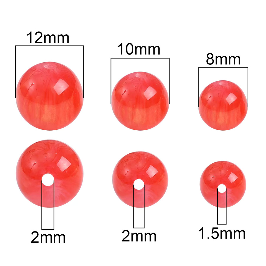 Beadia Harzperlen, rund, bunte Abstandsperlen, 8 mm, 10 mm - Bild 3