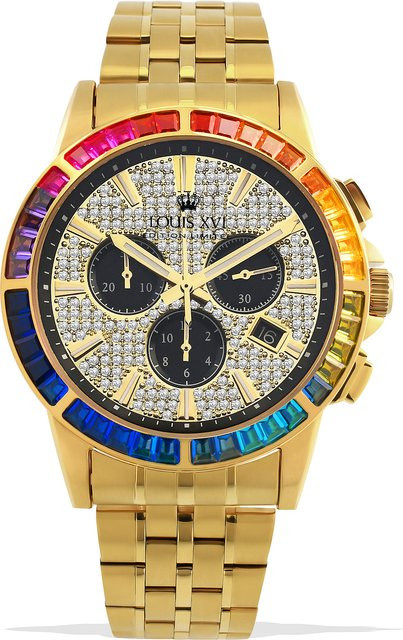 Louis XVI Chronograph, Edelstahl, Gold, Quarz, 43 mm, Herren - Bild 1