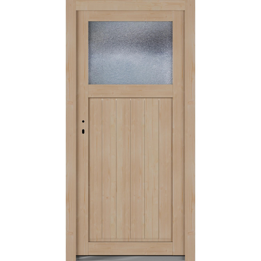 Roro Nebeneingangstür OHE 1002 Fichte mit Glaseinsatz, Farbe Beige/Braun, B: 88 cm, H: 198 cm, DIN L - Bild 2