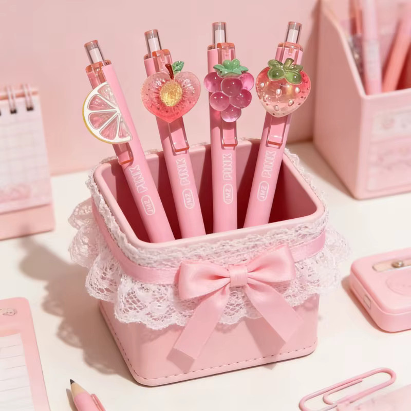 Iced Peach Boba Duft-Anhängerstift in Pink mit 0,5 mm Spitze zum Schreiben von Notizen - Bild 1