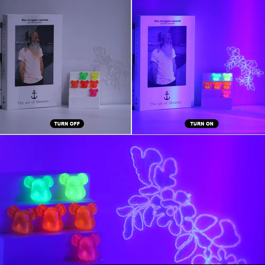 YNL 2er Set USB UV Schwarzlicht T5 T8 UV-Streifen für Party, Disco und Bühne, Farbe: Blau/Schwarz - Bild 2