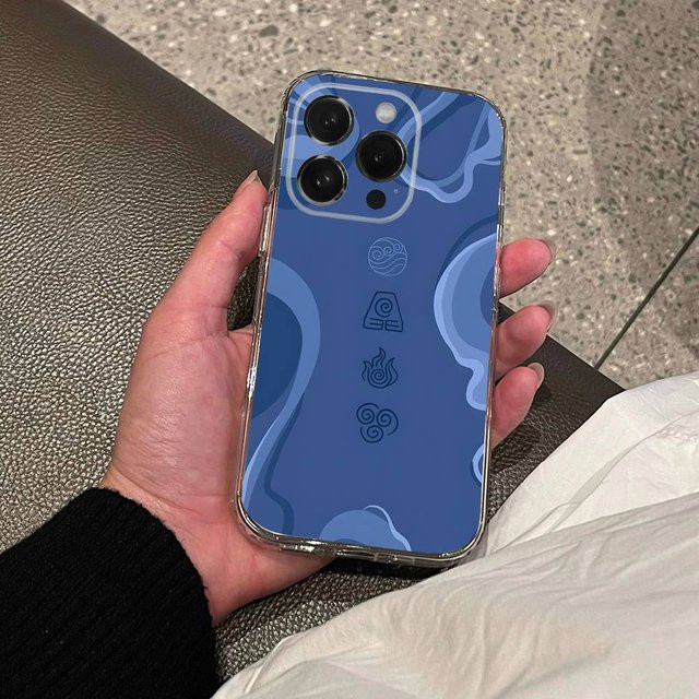 Transparente Handyhülle mit A-Avatar Appa Yip Yip Motiv für iPhone 11 bis iPhone 17 Pro Max, Blau - Bild 1