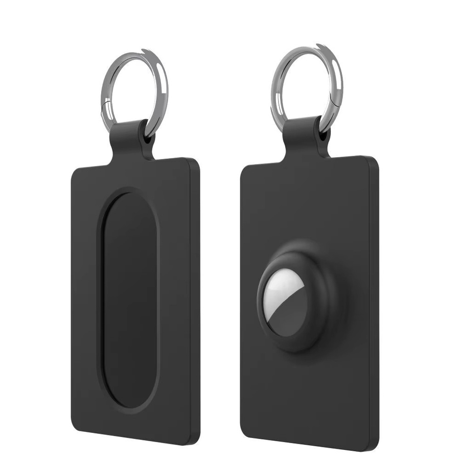 Silikon Schutzhülle für AirTag und Tesla Schlüsselkarte in Schwarz mit Schlüsselkette zur Vermeidung von Verlusten - Bild 5