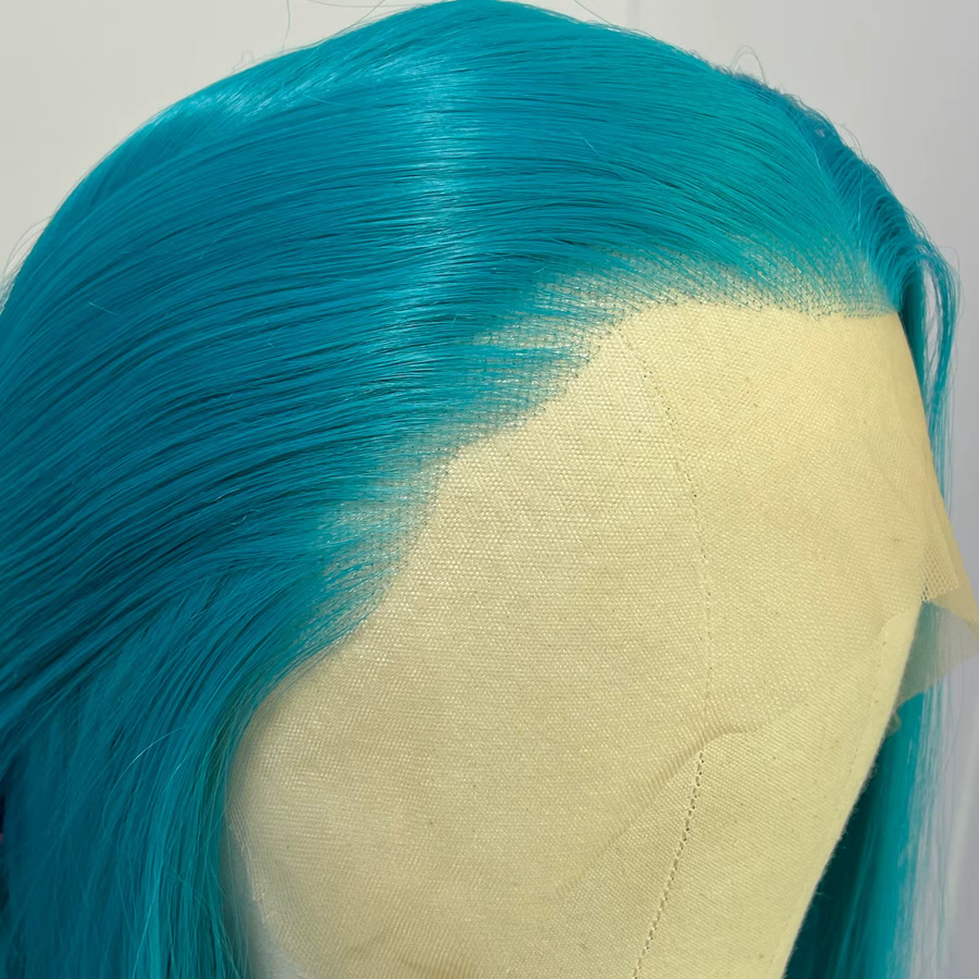XiuQingCheng Lace-Front-Perücke, synthetisch, blaugrün, Damen - Bild 2