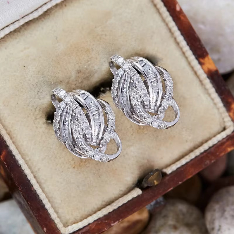 Huitan Trendy Ohrringe, Silber, Kristall, Zirkonia, Damen - Bild 2
