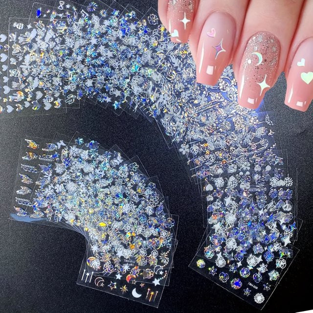 Nudurom Aurora Nail Art Sticker, 30 Blatt, schimmernd, Unisex - Bild 1