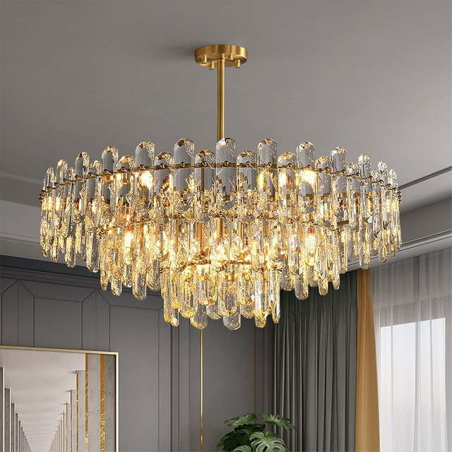 TAONUANSHU Moderne LED-Pendelleuchte aus Kristall und Kupfer in Gold/Messing für Schlafzimmer und Esszimmer - Bild 1