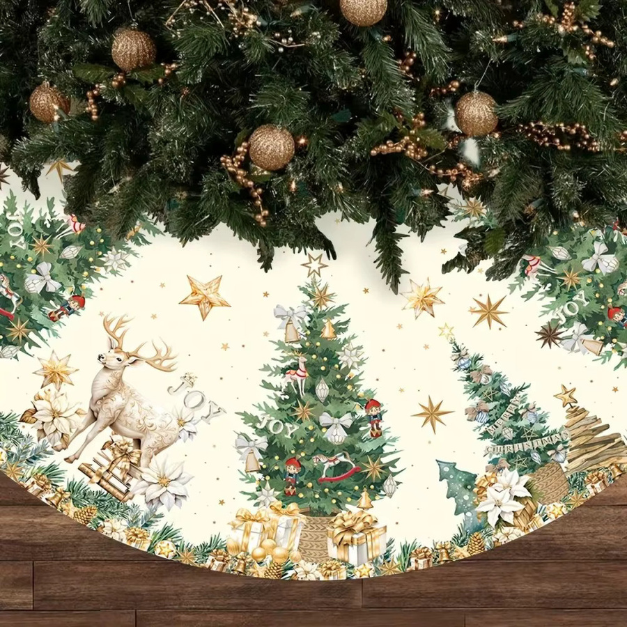 VIKAMA Weihnachts-Rentierbaumrock für Innen- und Außenbereiche zur Partydekoration - Bild 4