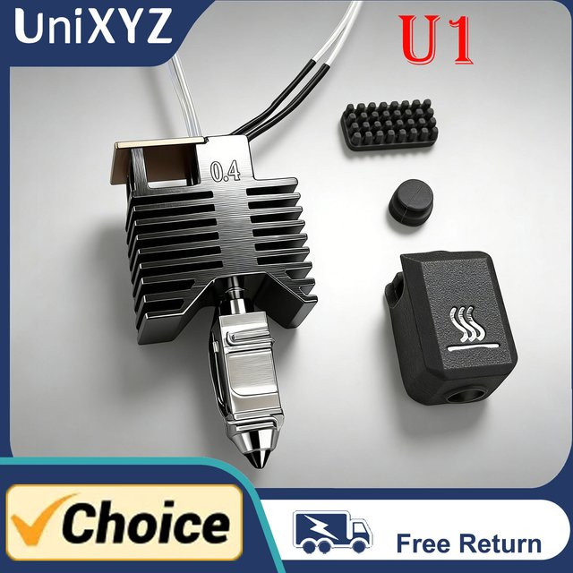 Snapmaker U1 Hotend-Kit mit gehärteten Stahldüsen in 0,2 mm, 0,4 mm, 0,6 mm und 0,8 mm inklusive montiertem Keramikblock und Break-Sink-Druckkopf - Bild 1
