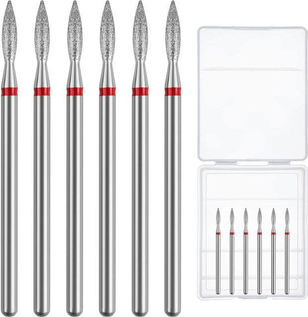Asentale Nagel Fräser Set, 6 Teile, Diamant Bits, 3/32" - Bild 1