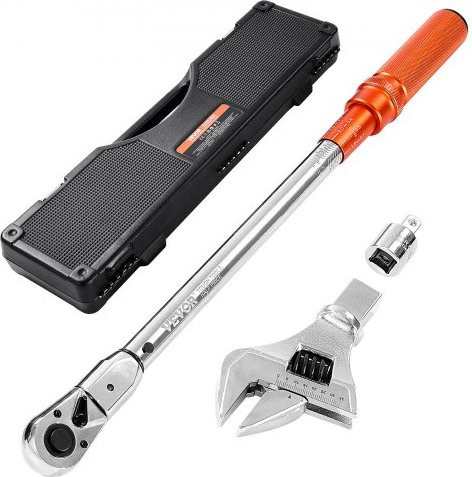 VEVOR Drehmomentschlüssel verstellbar mit 1/2 Zoll Antrieb, 20-160 lbf-ft/27,1-216,8 N.m, 72 Zähne und Dual-Range Skala mit Adapter und Ratschkopf - Bild 1