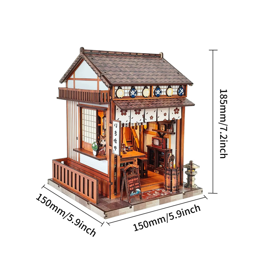 Music Park Sakura Noren Sake House, 3D-Holzpuzzle, Modellbausatz - Bild 2