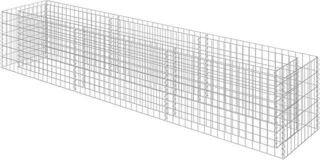 DELUKE Gabionen Hochbeet ROON aus verzinktem Stahl in Silber, B/T/H: 270 x 50 x 50 cm - Bild 1