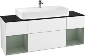 V&B Waschtischunterschrank Finion mit Wandbeleuchtung, Farbe Weiß lackiert, Breite: 160 cm, Tiefe: 50,1 cm, Höhe: 50,1 cm - Bild 1
