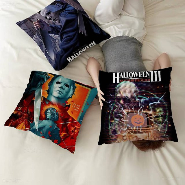Personalisierter Kissenbezug mit Michael Myers Motiv aus dem Horrorfilm Halloween in Multicolour, 30 x 30 cm - Bild 1