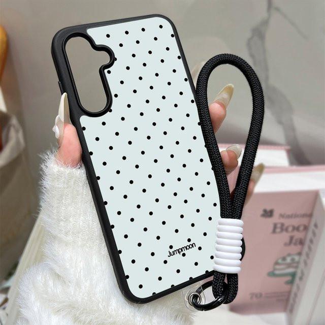 Samsung Handyhülle mit Polka Dots Design und Lanyard für Galaxy A16 A56 5G A17 A55 A54 A36 A07 A26 S25 S26 Ultra S24 FE S23 im Koreanischen Stil - Bild 1