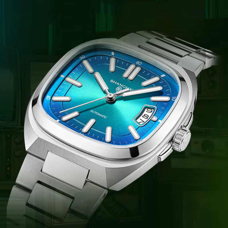 Shanghai Watch Armbanduhr, Automatik, Edelstahl, Blau, Herren - Bild 2