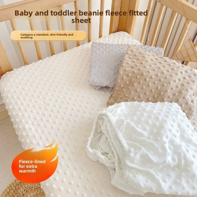 Warmes Fleece Kinderbettwäsche-Set für Neugeborene und Babys in Pink mit Bettbezug und Decke für den Winter - Bild 1
