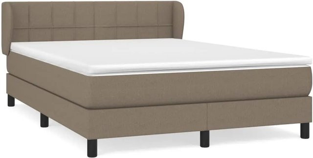 vidaXL Boxspringbett mit Matratze Hybrid-Design in Taupe und Beige, B/T: 140 x 190 cm - Bild 1