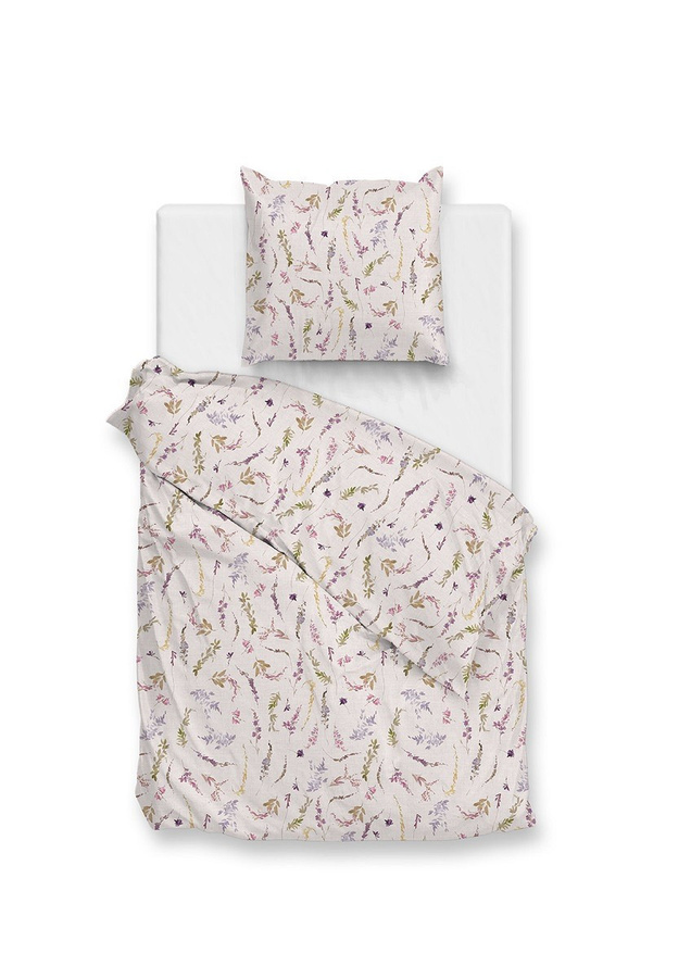 Zo! Home Bettwäsche aus Baumwolle Paco Pink Blütenrispen Gräser in Rosa und Flieder, B/H: 135 x 200 cm mit Kissenbezug 80 x 80 cm - Bild 1