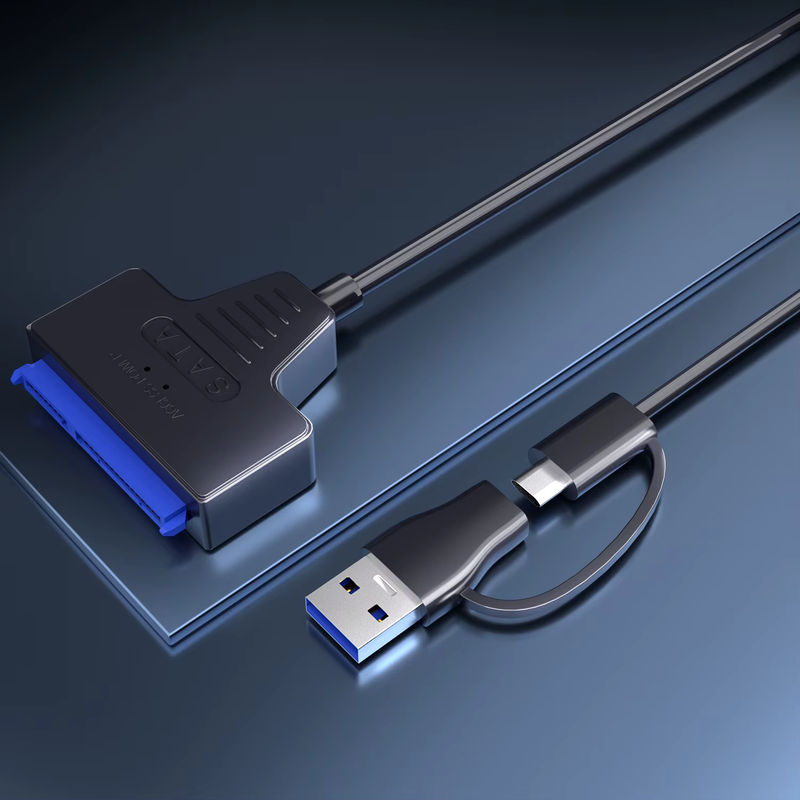 PUSKILL USB 3.0 zu SATA und USB-C Adapter für 2.5 und 3.5 Zoll SSD und HDD Festplatten inklusive 12V/2A Netzteil, Schwarz - Bild 5