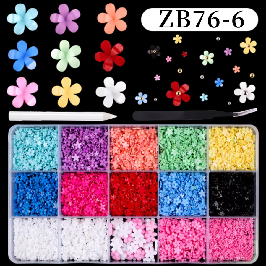 MingLee Nagel Charms Acryl Blume Mix Farben, Glänzend - Bild 2