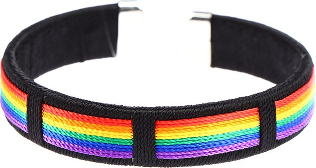 Velishy Armband Regenbogen String, Offene Manschette, Unisex - Bild 1