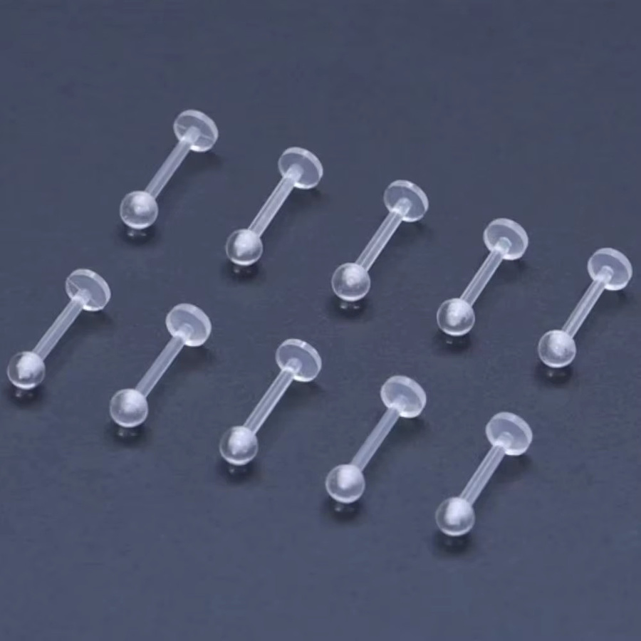 Ohrring Acryl, Weiß, Unisex, 6mm-12mm - Bild 2