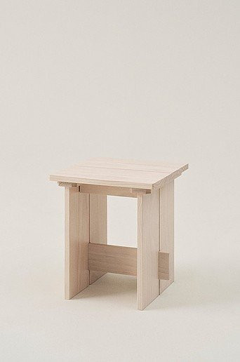 Jotex TOTTORI Hocker aus Kiefernholz in Weiß und Multicolour, B/T/H: 45 x 40 x 45 cm - Bild 1