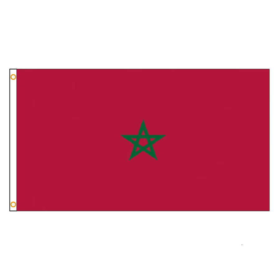 LederFLAGGE Marokko-Flagge aus Polyester in Rot und Grün, B: 150 cm, H: 90 cm - Bild 2