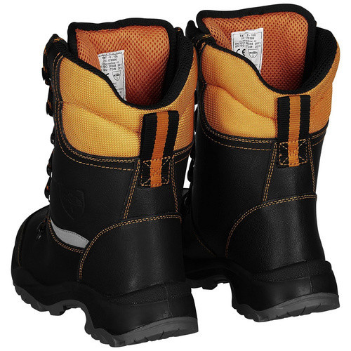 safety and more Schnittschutz-Stiefel S3 in Schwarz/Orange aus Leder und Polyester, Größe 42 - Bild 4