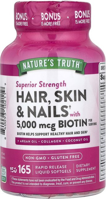 Nature's Truth Biotin Softgelkapseln, 165 Stück - Bild 1
