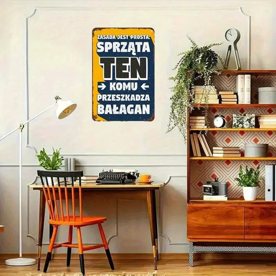 CIFBUY Wandtafel aus Eisen mit lustigen polnischen Reinigungsregeln, rustikale Bauernhaus-Dekoration, Mehrfarbig, B: 20,3 cm, H: 30,5 cm - Bild 2