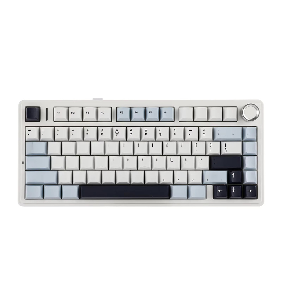 EPOMAKER X AULA F75 Mechanische Tastatur mit 75% ANSI Layout, Hot-Swap, Gasket Mount, Bluetooth 5.0, 2.4G und Kabelverbindung, PBT-Tastenkappen, Farbe: Blau/Weiß, Kompatibel mit Mac und Windows - Bild 4