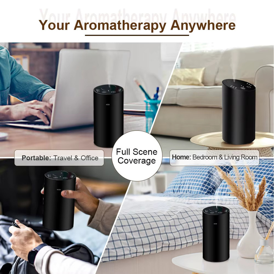MLK Kabelloser Mini-Aroma-Diffusor Wasserloses USB-Duftgerät für Auto und Zuhause in Grau oder Schwarz - Bild 6