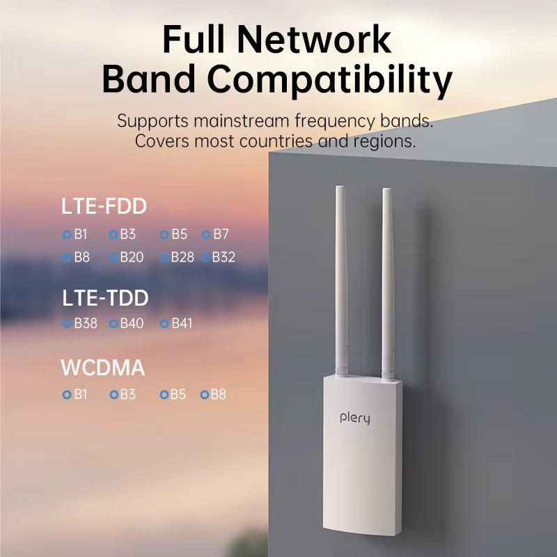 PLERY WIFI5 1200Mbps LTE 4G/5G WLAN-Router mit Dual-Band 2.4+5.8G, 2x 1000M LAN/WAN Ports, 4 Antennen und POE-Unterstützung, Farbe: Weiß - Bild 3