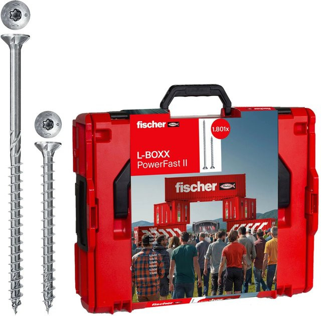 Fischer L-BOXX 102 Power-Fast II TX Schrauben-Set aus galvanisiertem Stahl für Holz mit Torx-Antrieb - Bild 2