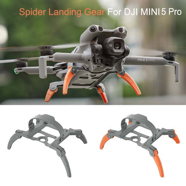 DJI Mini 5 Pro Spider Gears Fahrwerk Erhöhung in Orange als Schutz für die Drohnen-Landebeine - Bild 1