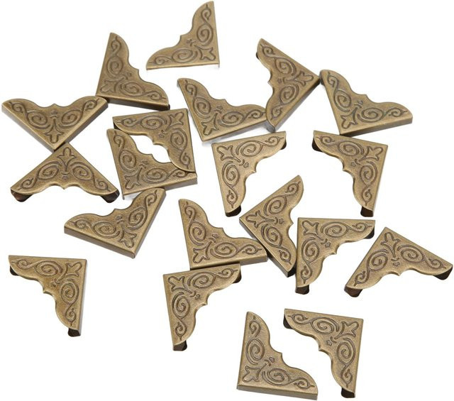 100 Stück Shoemst Buch-Eckenschoner aus Metall in Gold im Vintage-Look - Bild 1