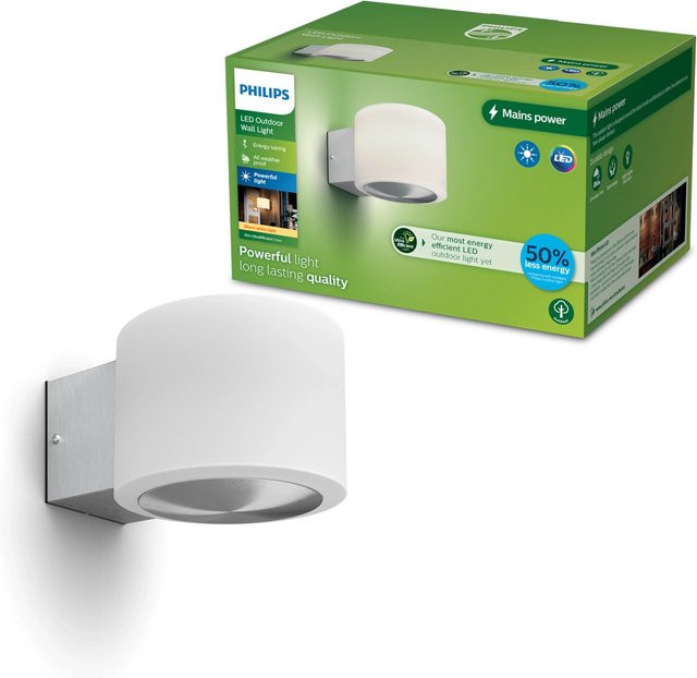 Philips Otis LED Außenwandleuchte aus Edelstahl in Silber - Bild 1