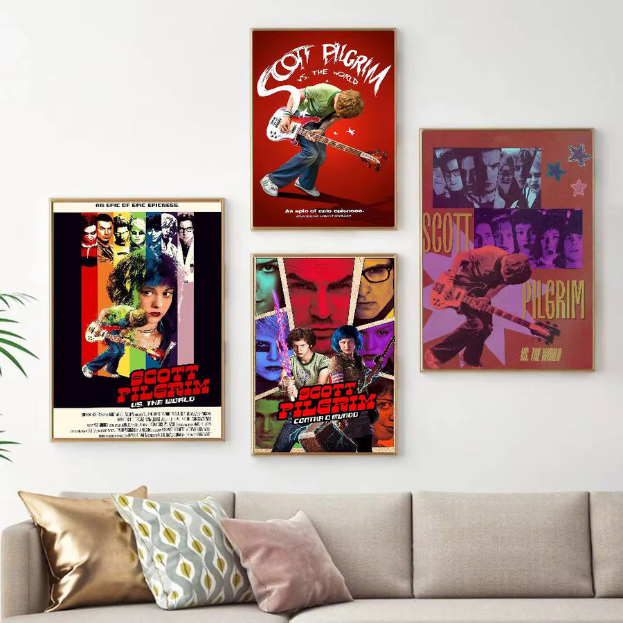 Selbstklebendes Vintage-Film-Poster Scott Pilgrim VS The World als Retro Wandaufkleber zur Wanddekoration - Bild 2